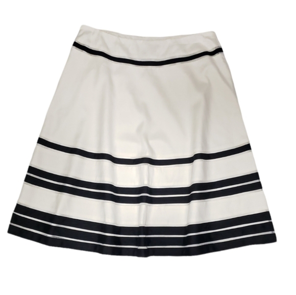 ANN Taylor Silk beige and Black Lined Skirt, Size 10